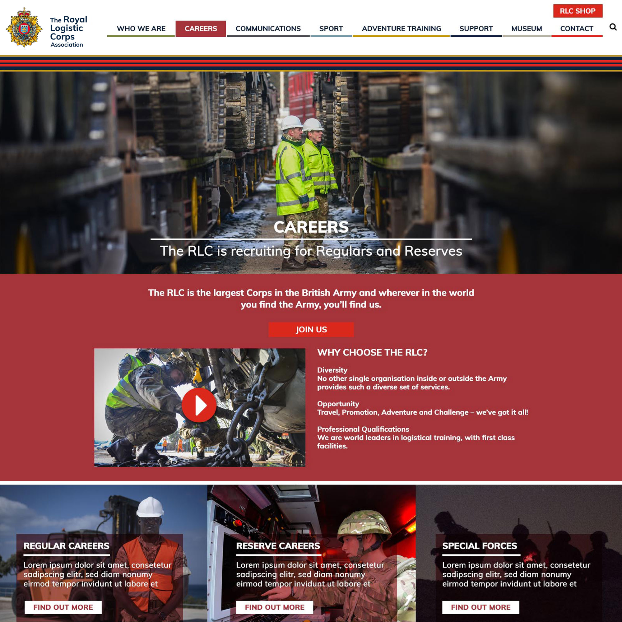 royal logistic corps new careers page